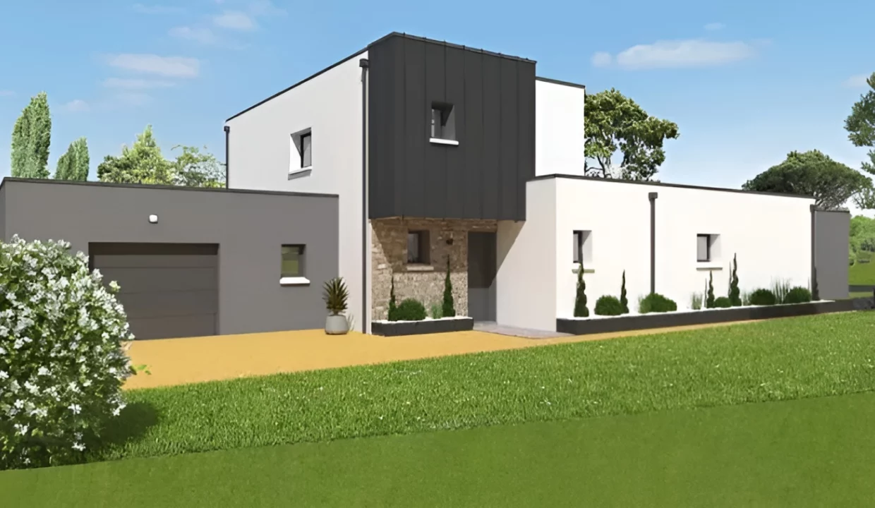 Neology Constructeur De Maison Lamballe Construction Maison Avec Toiture Terrasse Balcon Vu Sur Jardin Binic