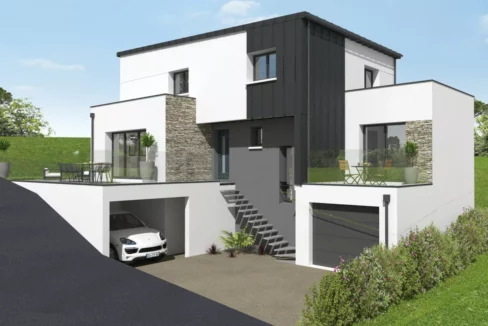 Neology Constructeur De Maison Lamballe Maison Contemporaine Avec Toit Terrasse PLENEUF VAL ANDRE 2