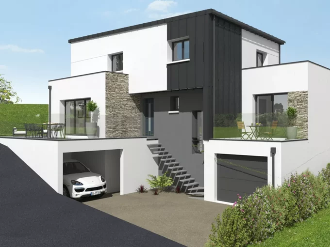 Neology Constructeur De Maison Lamballe Maison Contemporaine Avec Toit Terrasse PLENEUF VAL ANDRE 2