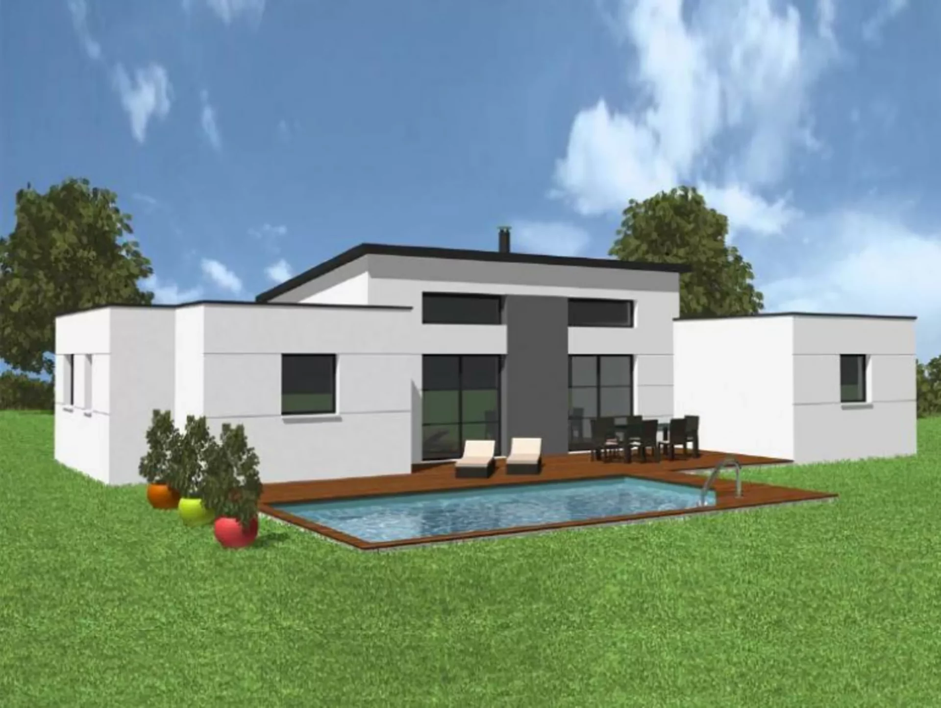 Neology Constructeur De Maison Lamballe Projet Maison Plain Pied Maison Plain Pied Moderne Et Spacieuse Avec Piscine