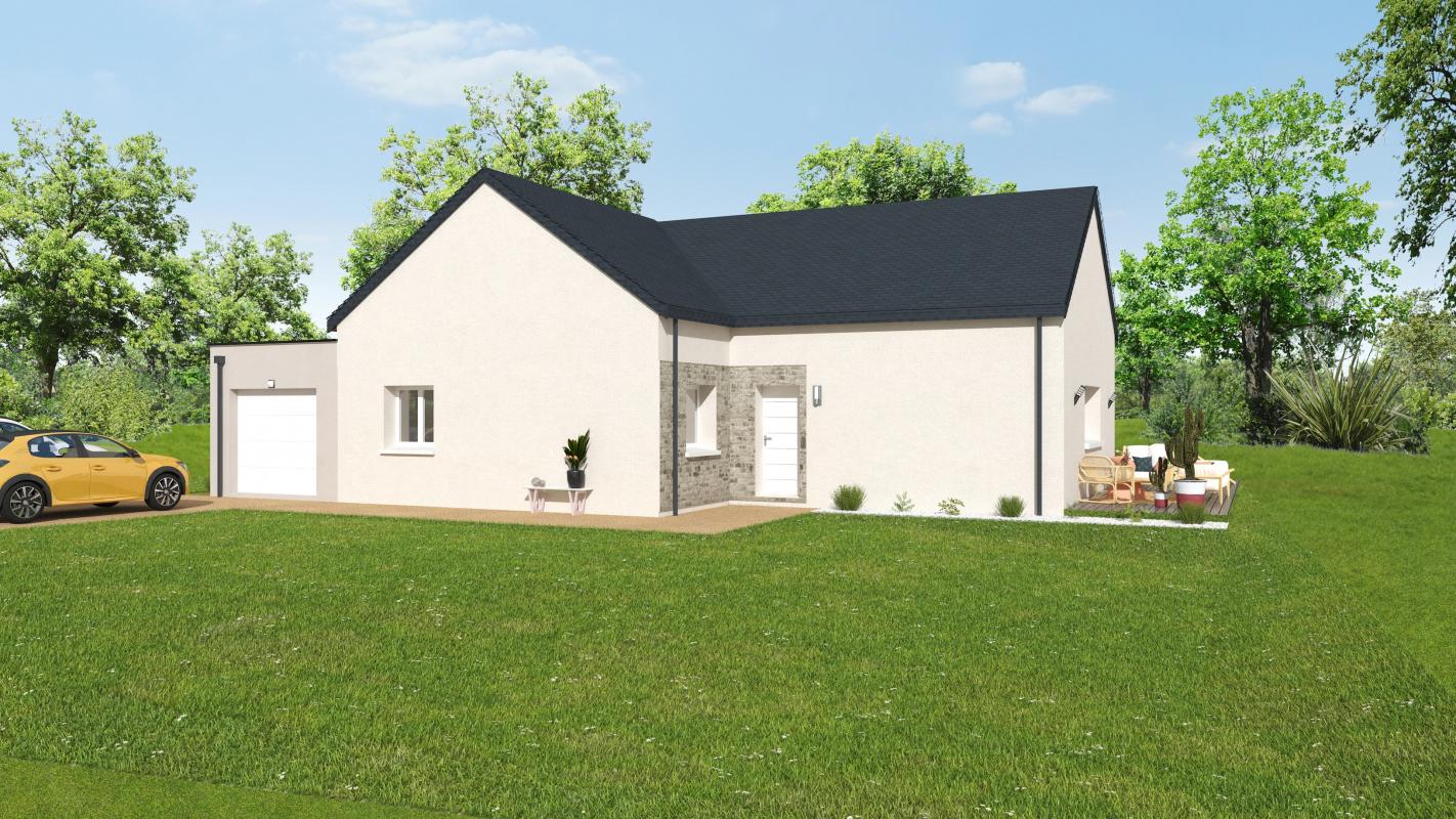 MAISON CONTEMPORAINE PLAIN PIED AVEC GARAGE – 3 chambres – BOBITAL